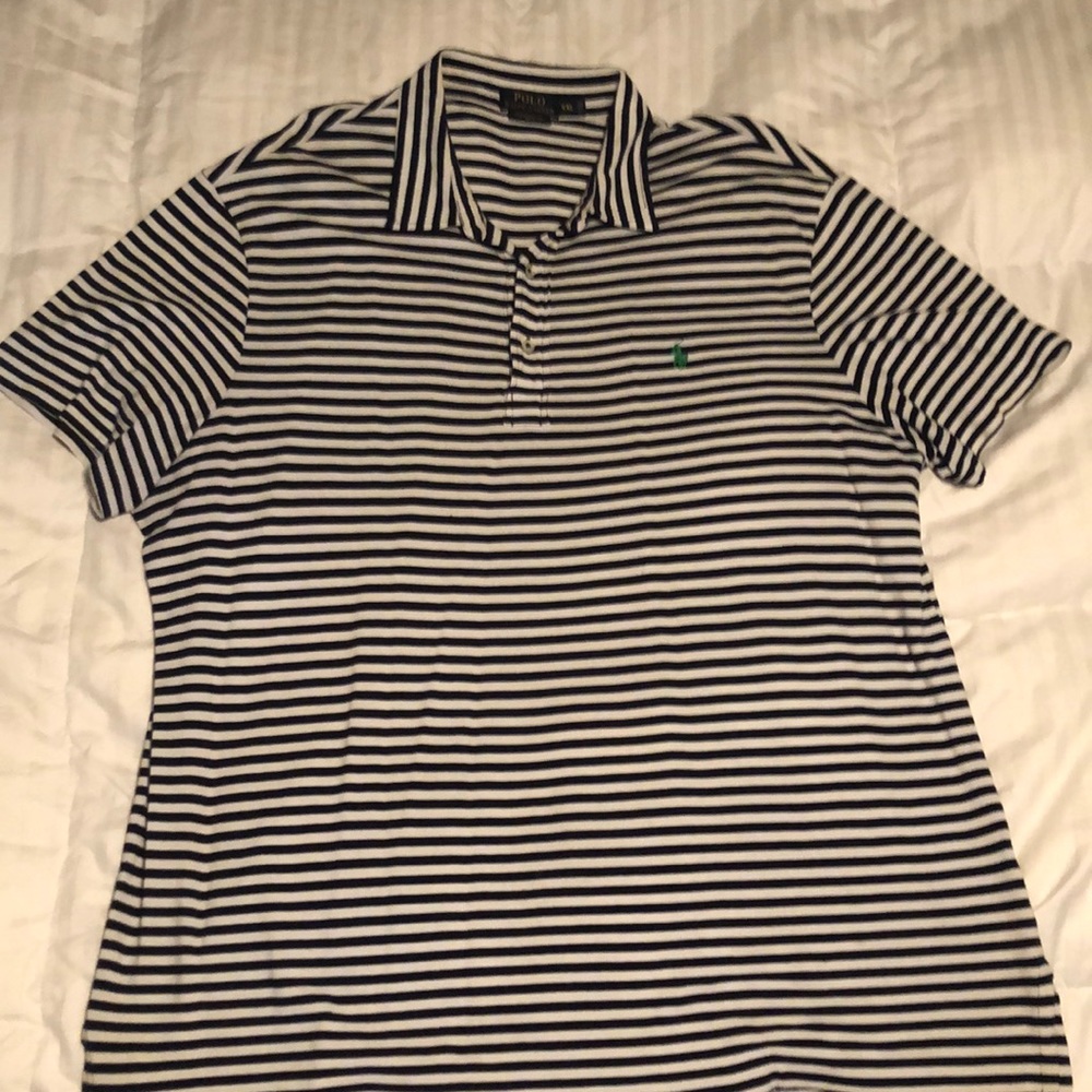 Navy Striped Polo XXL - Picture 1 of 5